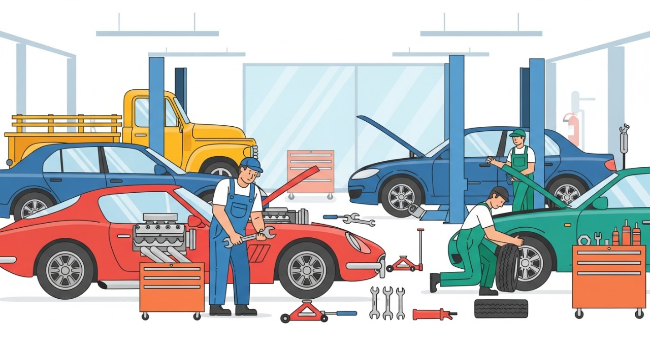 Sebuah bengkel kereta moden di Cyberjaya.