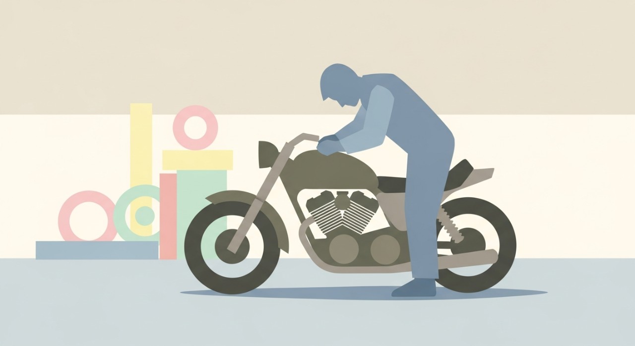 Seorang mekanik sedang tekun membaiki enjin motosikal di dalam sebuah bengkel di Perlis.