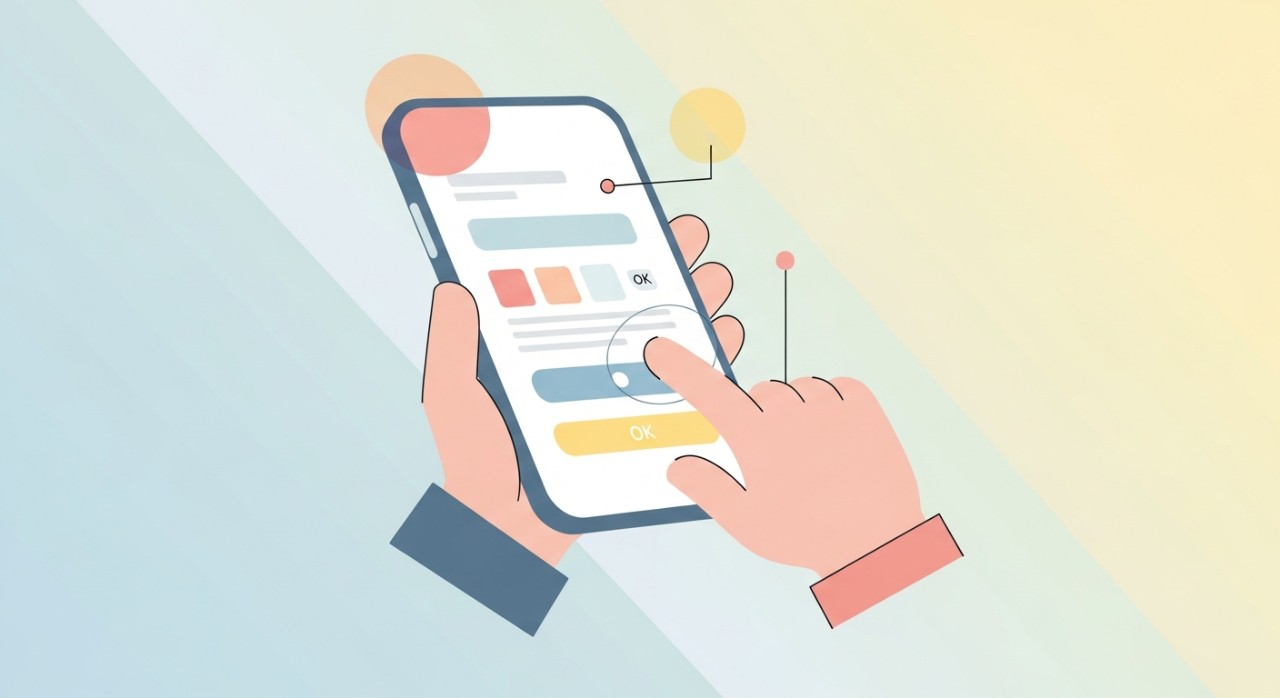 Seseorang sedang melakukan proses pembayaran denda melalui aplikasi di telepon seluler.